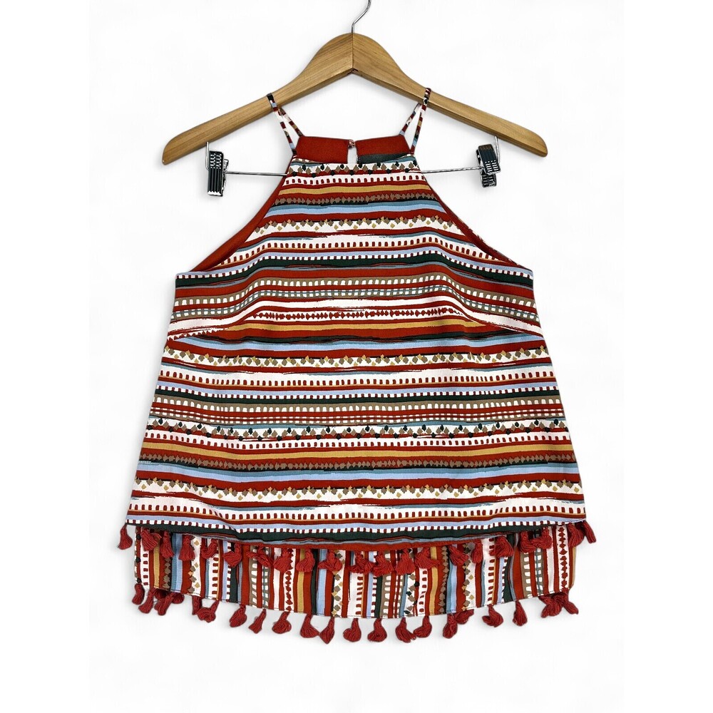 Sunday in Brooklyn Striped Tassel Halter Tank‎ Top XS